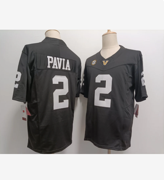 V.Commodores #2 Diego Pavia Player Black Football Jersey Stitched American College Jerseys