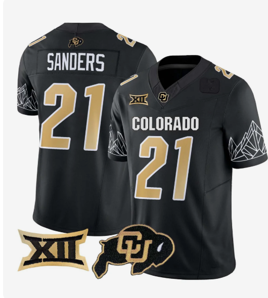 C.Buffaloes #21 Shilo Sanders Player Black Stitched American College Jerseys