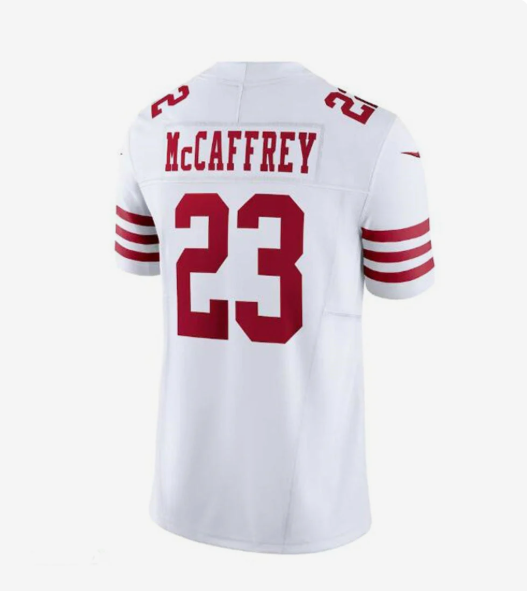 SF. 49ers #23 Christian McCaffrey Vapor F.U.S.E. Limited Jersey - White Stitched American Football Jersey