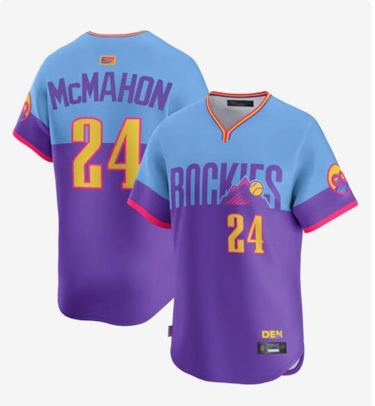 C.Rockies #24 Ryan McMahon Player Purple-Light Blue City Connect Limited Baseball Jerseys