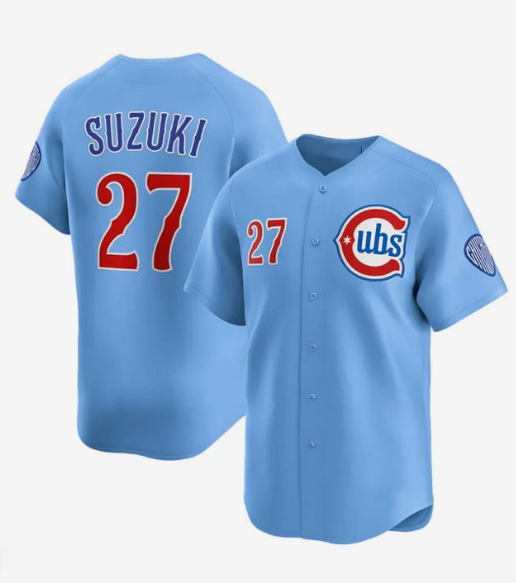 C.Cubs #27 Seiya Suzuki Player Blue 2024-25 2nd Alternate Limited Stitched Baseball Jerseys