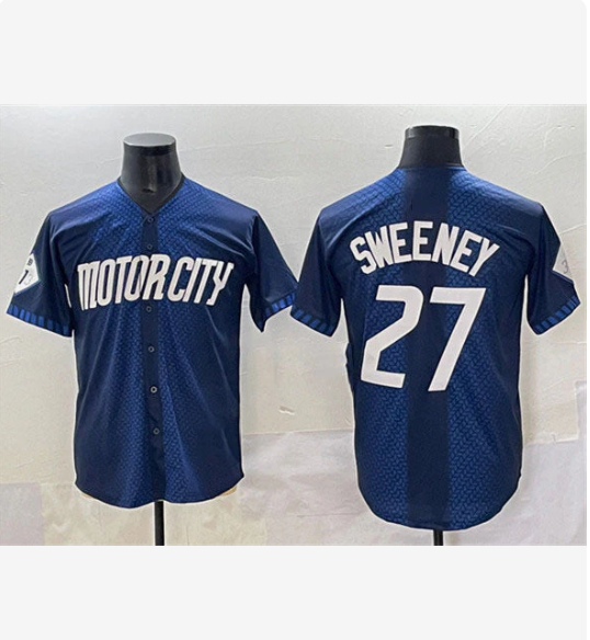 Detroit Tigers #27 Trey Sweeney 2024 Navy City Connect Cool Base Limited Stitched Baseball Jersey