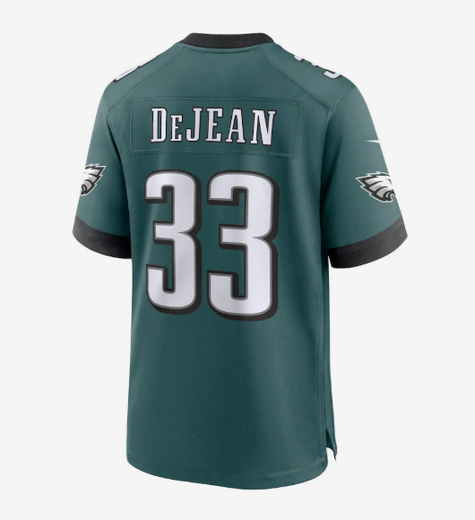 P.Eagles #33 Cooper DeJean 2024 Draft Game Jersey - Green Football Jerseys