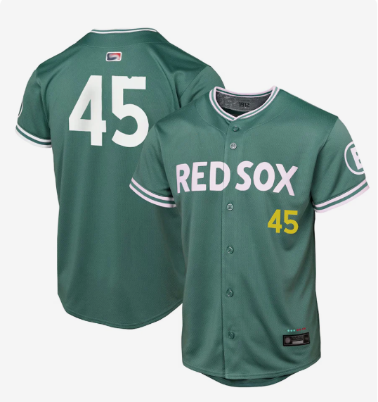 B.Red Sox #45 Pedro Martinez Player Green City Connect Limited Baseball Jerseys