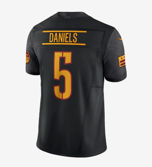 W.Commanders #5 Jayden Daniels Black Vapor F.U.S.E. Limited Stitched American Football Jerseys
