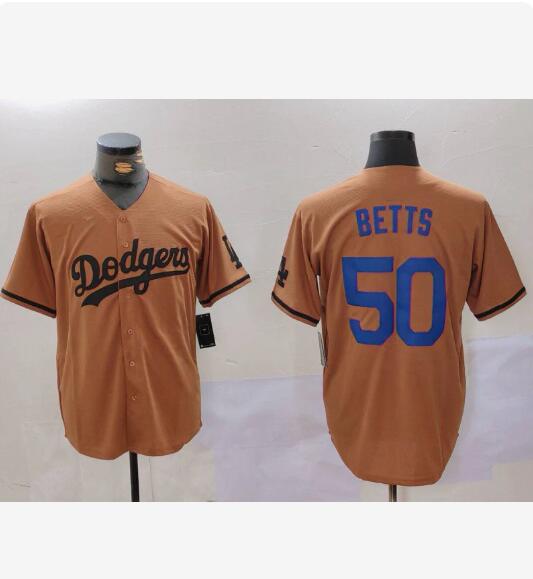 LA.Dodgers #50 Mookie Betts Olive Cool Base Limited Stitched Baseball Jerseys Player Jersey