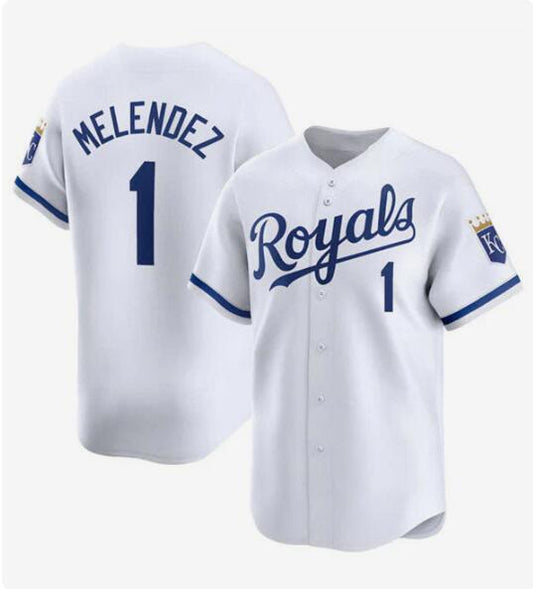 KC.Royals #1 MJ Melendez Player White Limited Stitched Baseball Jerseys
