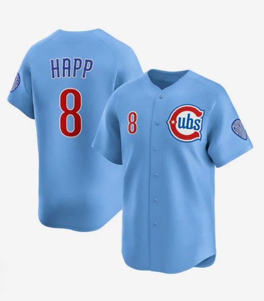 C.Cubs #8 Ian Happ Player Blue 2024-25 2nd Alternate Limited Stitched Baseball Jerseys