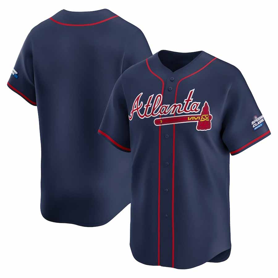 Atlanta Braves Navy 2025 Speedway Classic Alternate Limited Baseball Jersey