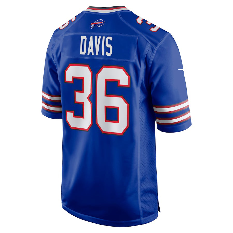 B.Bills #36 Caden Davis Royal Team Game Football Stitched American Jerseys