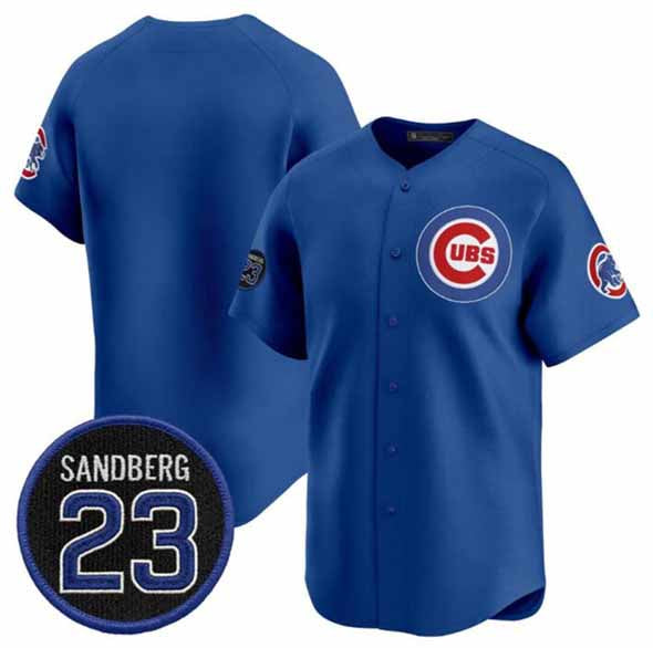 Chicago Cubs Blank Royal 'Ryne Sandberg Tribute' Vapor Limited V2 Stitched Baseball Jersey