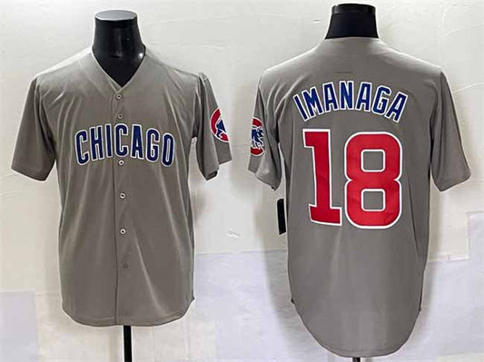 Chicago Cubs #18 Sh¨ta Imanaga Gray Limited Stitched Baseball Jersey