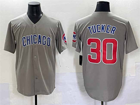 Chicago Cubs #30 Kyle Tucker Gray Limited Stitched Baseball Jersey