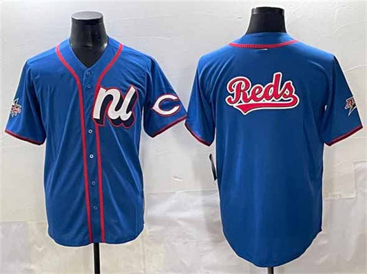 Cincinnati Reds National League Team Big Logo Blue 2025 All-Star Edition Limited Stitched Baseball Jersey