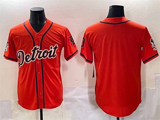 Detroit Tigers Blank Orange With Patch Vapor Premier Limited Stitched Baseball Jersey