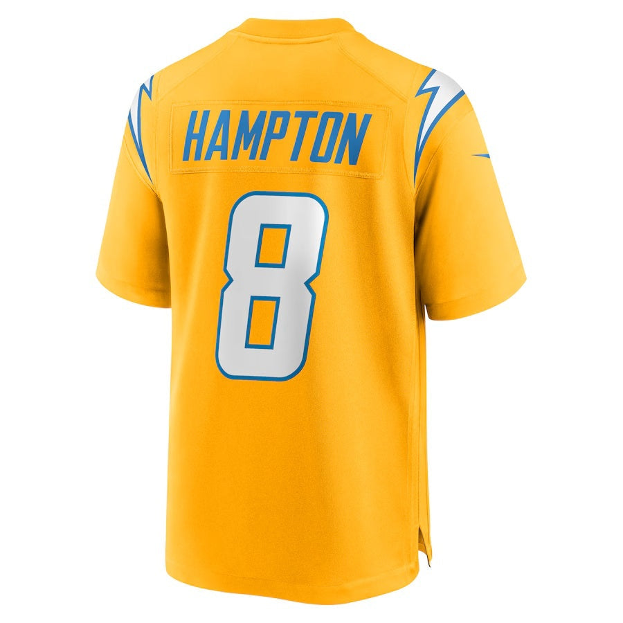 LA.Chargers #8 Omarion Hampton Gold Alternate Charger Power Game Player American Football Jerseys