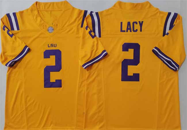L.Tigers #2 Kyren Lacy Yellow F.U.S.E. Stitched American College Jerseys