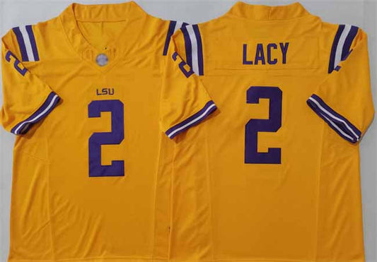 L.Tigers #2 Kyren Lacy Yellow F.U.S.E. Stitched American College Jerseys