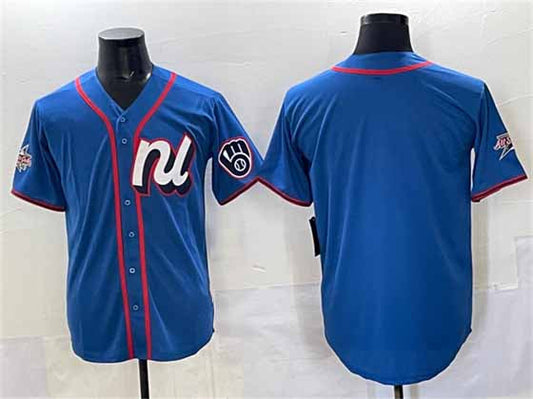Milwaukee Brewers Blank Blue 2025 All-Star Edition Limited Stitched Baseball Jersey