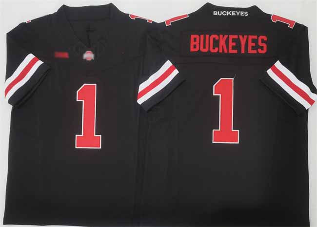 O.State Buckeyes #1 Buckeyes Black 2025 F.U.S.E. Limited Stitched American College Jerseys