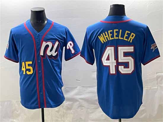 Philadelphia Phillies National League #45 Zack Wheeler Blue 2025 All-Star Edition Limited Stitched Baseball Jersey