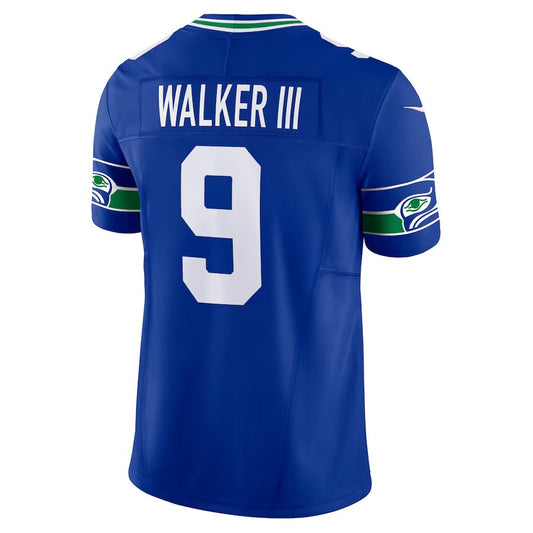 S.Seahawks #9 Kenneth Walker III Royal 50th Season Vapor F.U.S.E. Limited American Football Jerseys