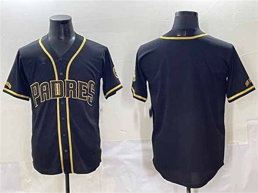 San Diego Padres Blank Black Gold Stitched Baseball Jersey