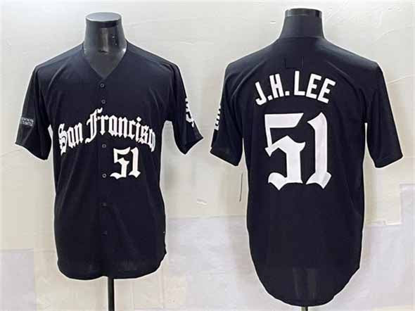 San Francisco Giants #51 Jung Hoo Lee Black 'Gothic Fog Edition' Vapor Premier Limited Stitched Baseball Jersey