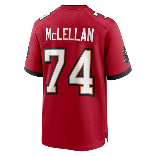 TB.Buccaneers #74 Tyler McLellan Red Team Game American Football Jerseys