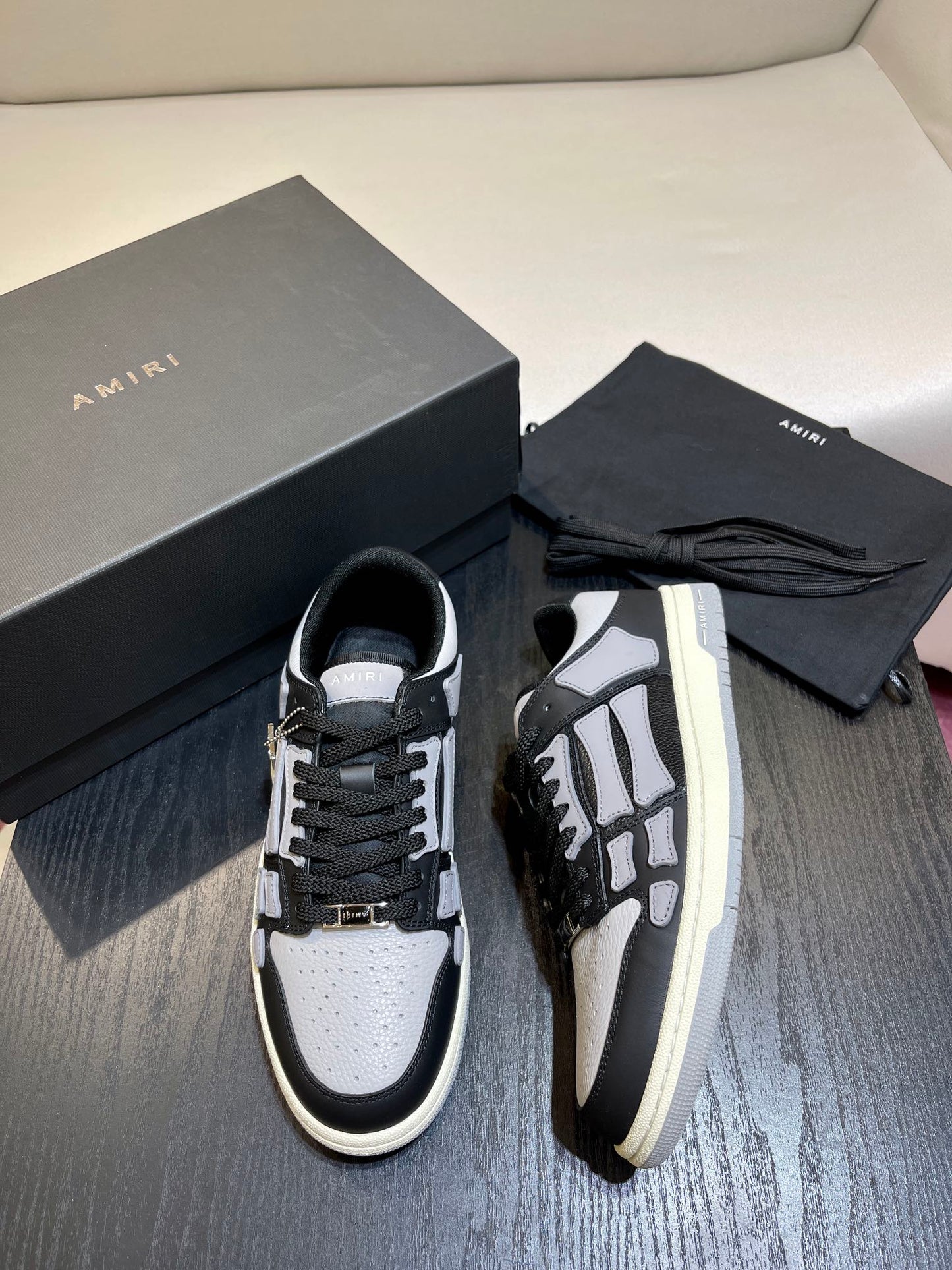 Amiri Leather Low-Top Fashion Sneakers - Casual Sports Shoes