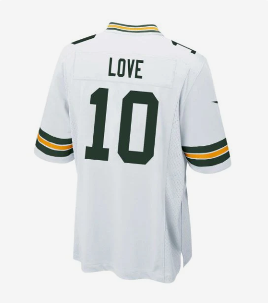 GB.Packers #10 Jordan Love White Game Jersey Stitched American Football Jerseys