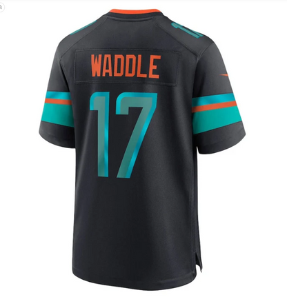 M.Dolphins #17 Jaylen Waddle 2025 Rivalries Collection Game Jersey - Pitch Blue Stitched American Football Jerseys