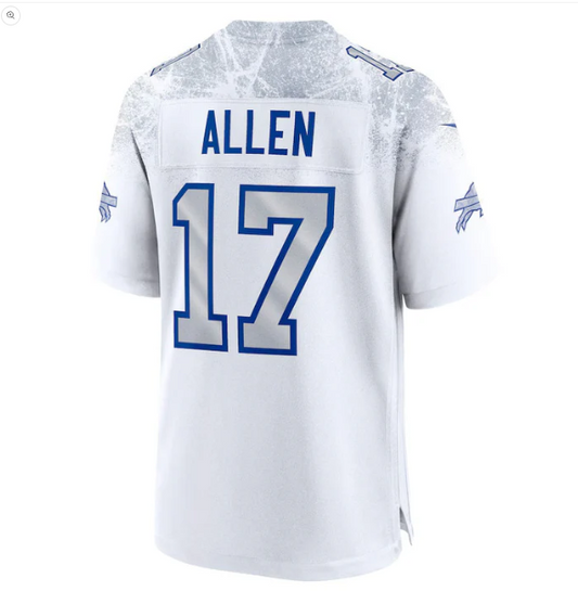 B.Bills #17 Josh Allen 2025 Rivalries Collection Game Jersey - White Football Stitched American Jerseys