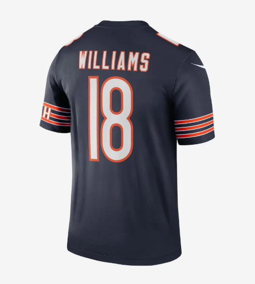 C.Bears #18 Caleb Williams Navy Team Legend Player Performance Top American Football Jerseys