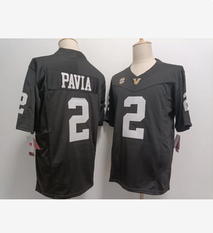 V.Commodores #2 Diego Pavia Player Black Football Jersey Stitched American College Jerseys