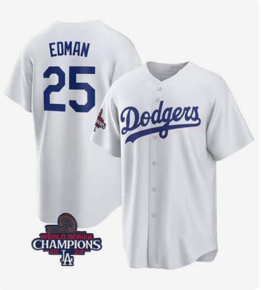 LA.Dodgers #25 Tommy Edman Player White Cool Base Stitched Baseball Jerseys