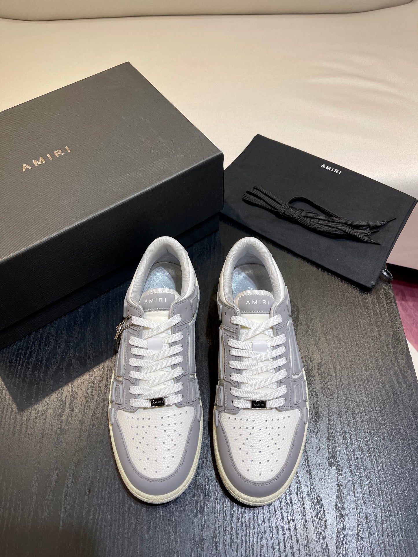 Amiri Leather Low-Top Fashion Sneakers - Casual Sports Shoes