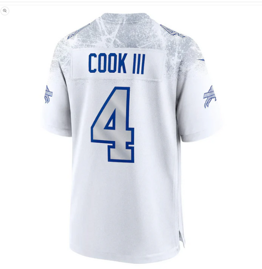 B.Bills #4 James Cook III 2025 Rivalries Collection Game Jersey - White Football Stitched American Jerseys