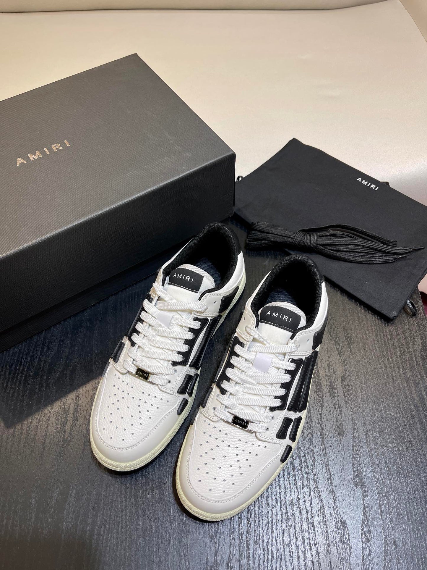 Amiri Leather Low-Top Fashion Sneakers - Casual Sports Shoes