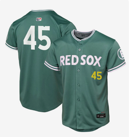 B.Red Sox #45 Pedro Martinez Player Green City Connect Limited Baseball Jerseys