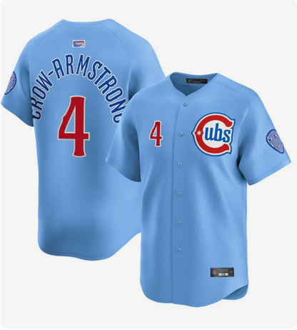 C.Cubs #4 Pete Crow-Armstrong Player Blues Limited Baseball Jerseys