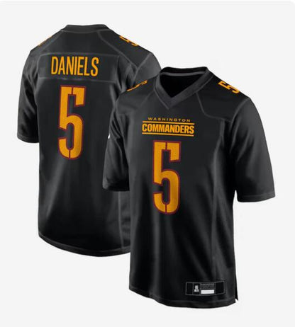 #5 Jayden Daniels Player W.Commanders Carbon Black Fashion Football Jerseys