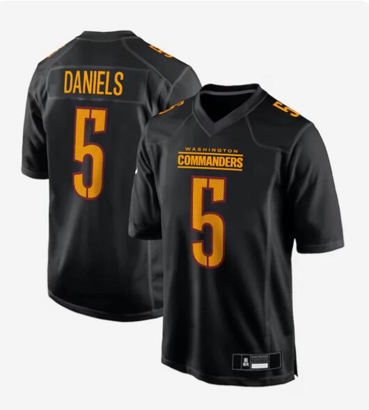 #5 Jayden Daniels Player W.Commanders Carbon Black Fashion Football Jerseys