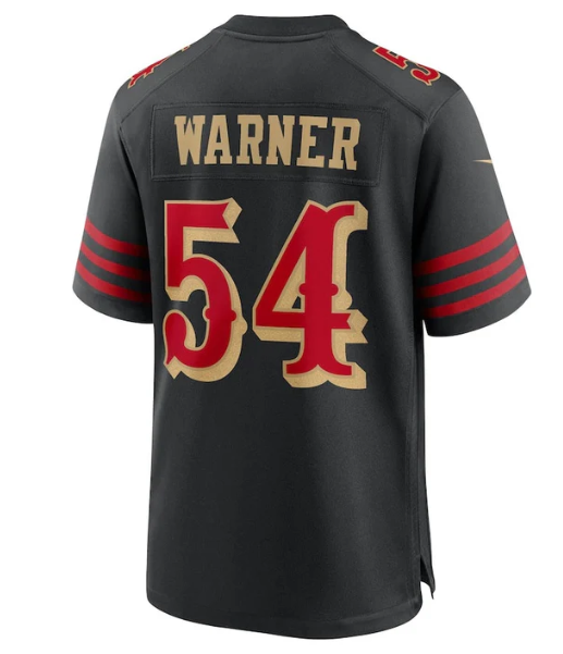 SF.49ers #54 Fred Warner 2025 Rivalries Collection Game Jersey - Black Stitched American Football Jerseys