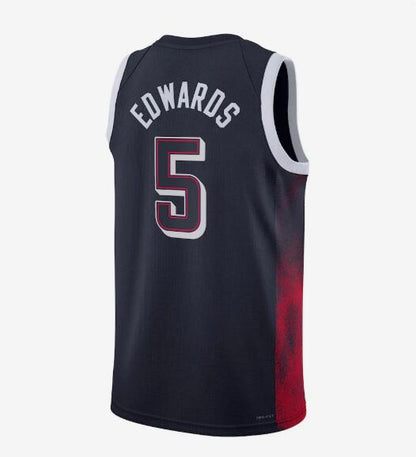 USA Basketball #5 Anthony Edwards Unisex Swingman Player Jersey - Navy Stitched Basketball Jersey