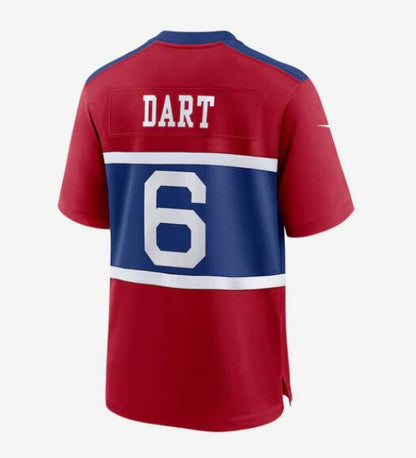 NY.Giants #6 Jaxson Dart Player Red Alternate Century Red Game Football Jerseys
