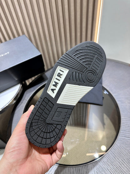 Amiri Leather Low-Top Fashion Sneakers - Casual Sports Shoes