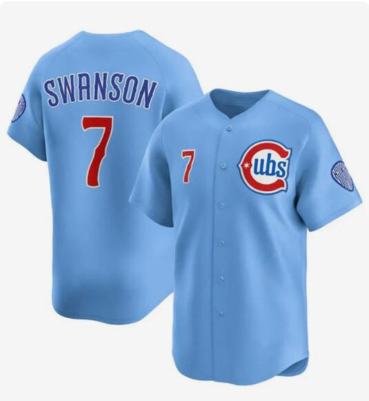 C.Cubs #7 Dansby Swanson Player Blue 2024-25 2nd Alternate Limited Stitched Baseball Jerseys