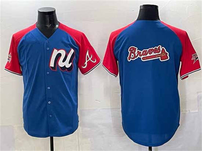 Atlanta Braves National League Team Big Logo Blue Red Alternate 2025 All-Star Edition Limited Stitched Baseball Jersey