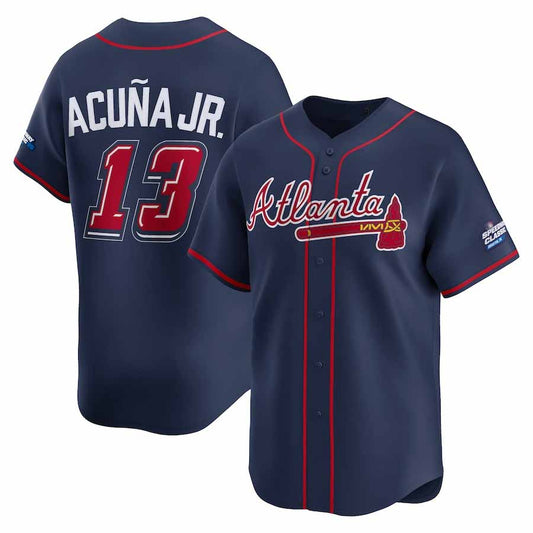 Atlanta Braves #13 Ronald Acuna Jr. Navy 2025 Speedway Classic Alternate Limited Player Baseball Jersey